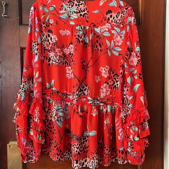 LULA SOUL RED FLORAL BLOUSE - Picture 5 of 11